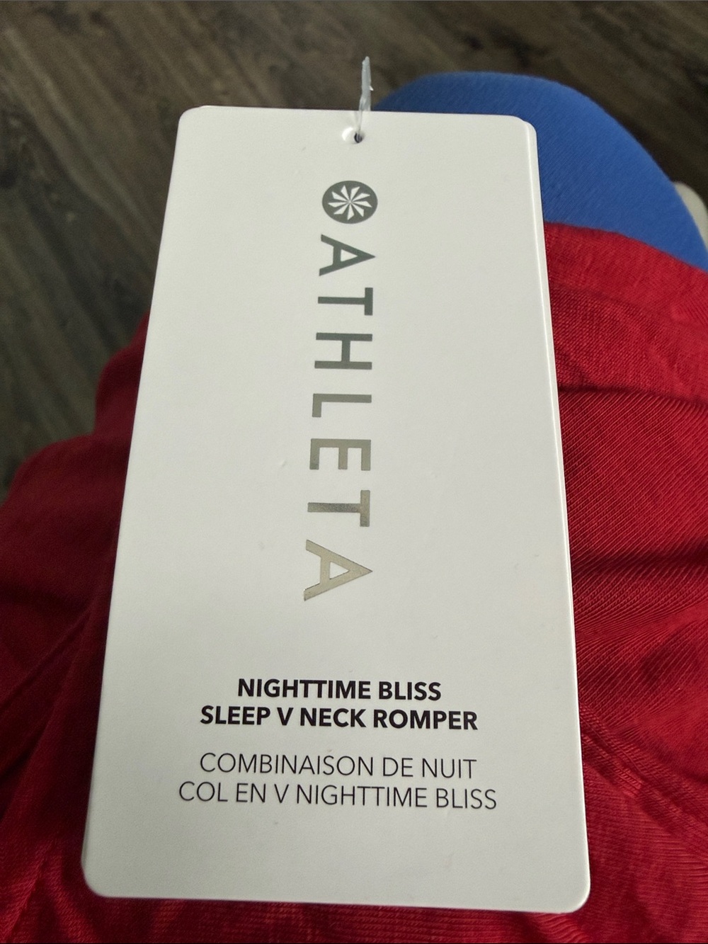 Athleta  V-Neck Sleep Romper in Red